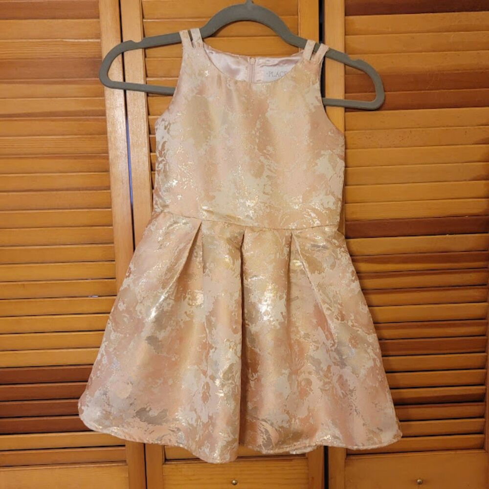 Girls Size 6 dress Light Pink Gold Metallic The Children's Place